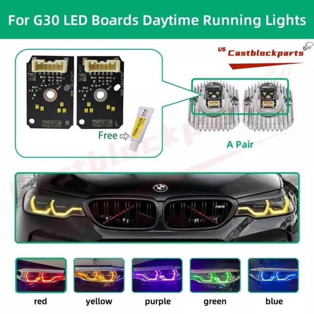 DRL FOR 17- 20 BMW G30 G31 530i 540i F90 M5 LED BOARDS DAYTIME RUNNING LIGHTS