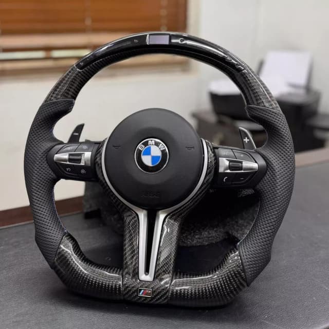  100% Carbon Fiber LED Steering Wheel W/heated BMW M3 M4 F80 F82 F30 330i 340i