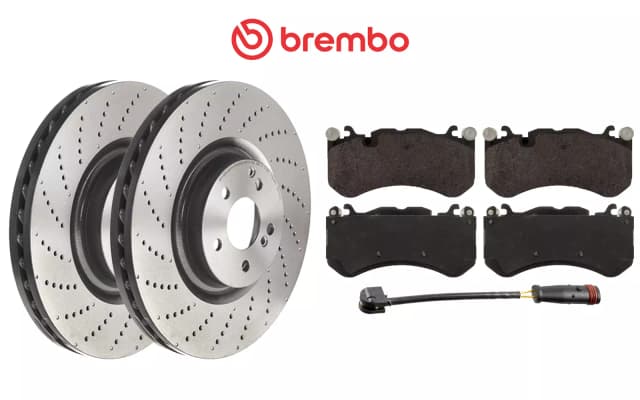 BREMBO BRAKE DISCS TEXTAR PADS SENSOR FRONT FOR MERCEDES C63 C63S W205 360mm